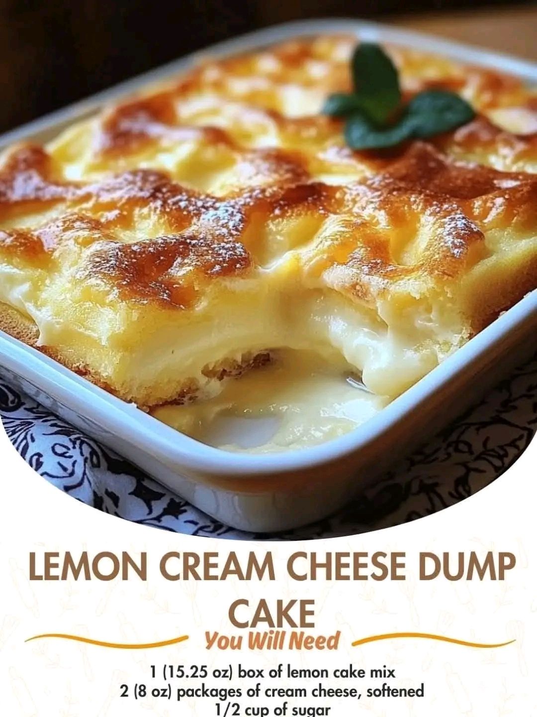 Lemon Cream Cheese Dump Cake