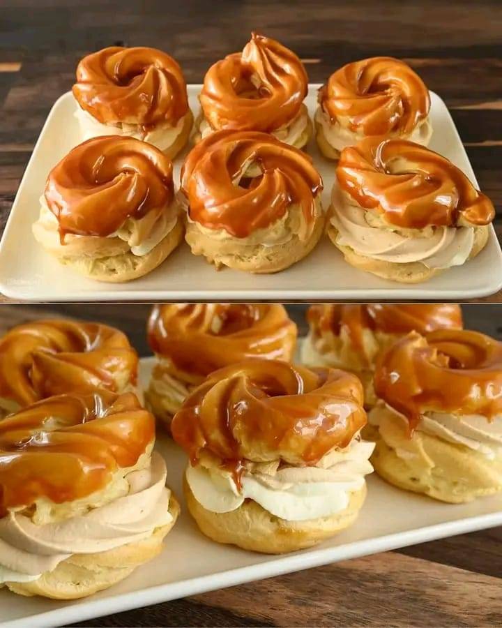 Caramel Cream Puff Pastry (Profiteroles)