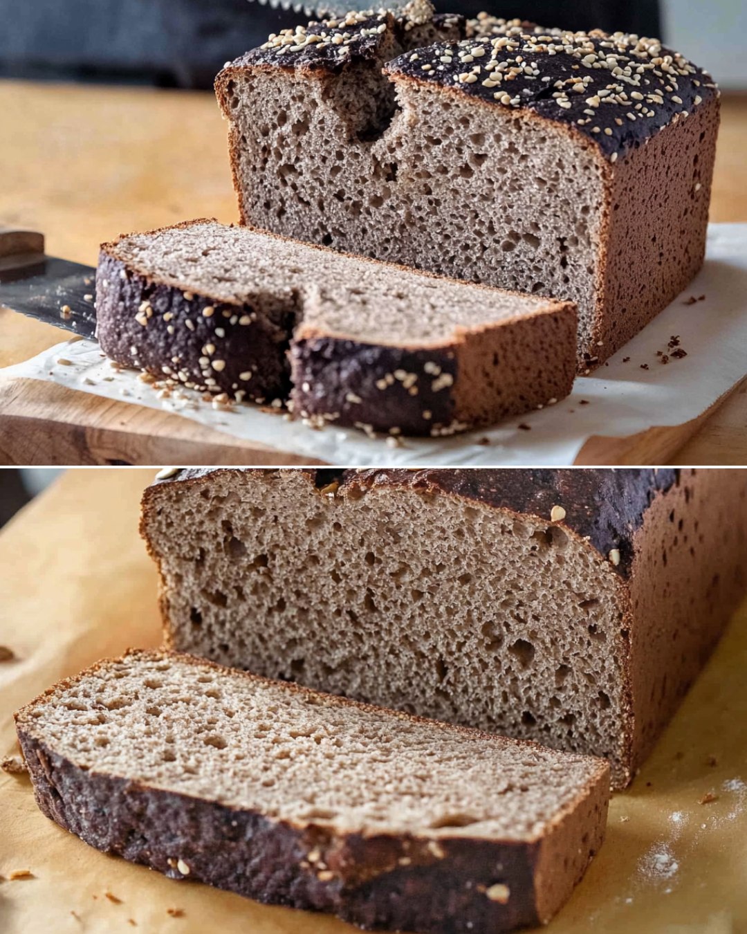 Homemade fermented buckwheat bread (gluten free, 1 ingredient)