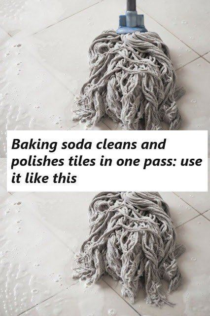 Baking soda cleans and polishes tiles in one pass