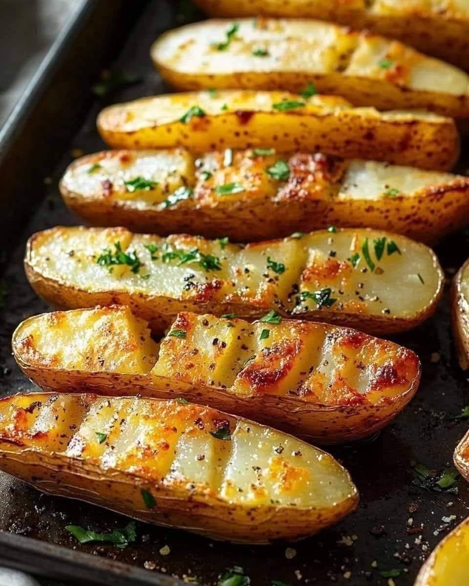 Simple Sheet Pan Scored Potatoes Recipe