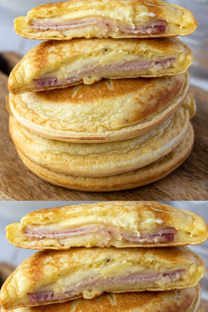 Recipe for Savory Pancakes with Ham and Cheese