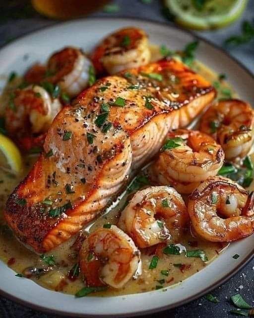 Spicy Cajun Salmon and Shrimp DelightSpicy Cajun Salmon and Shrimp Delight