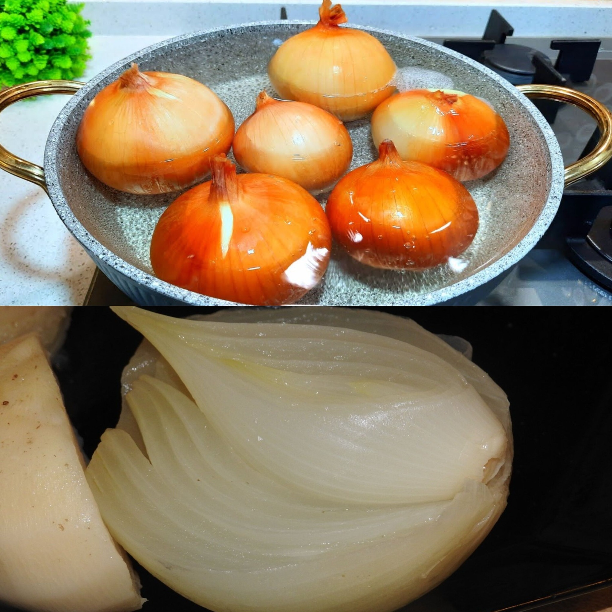 Throw the onions into boiling water! My grandmother told me this secret!