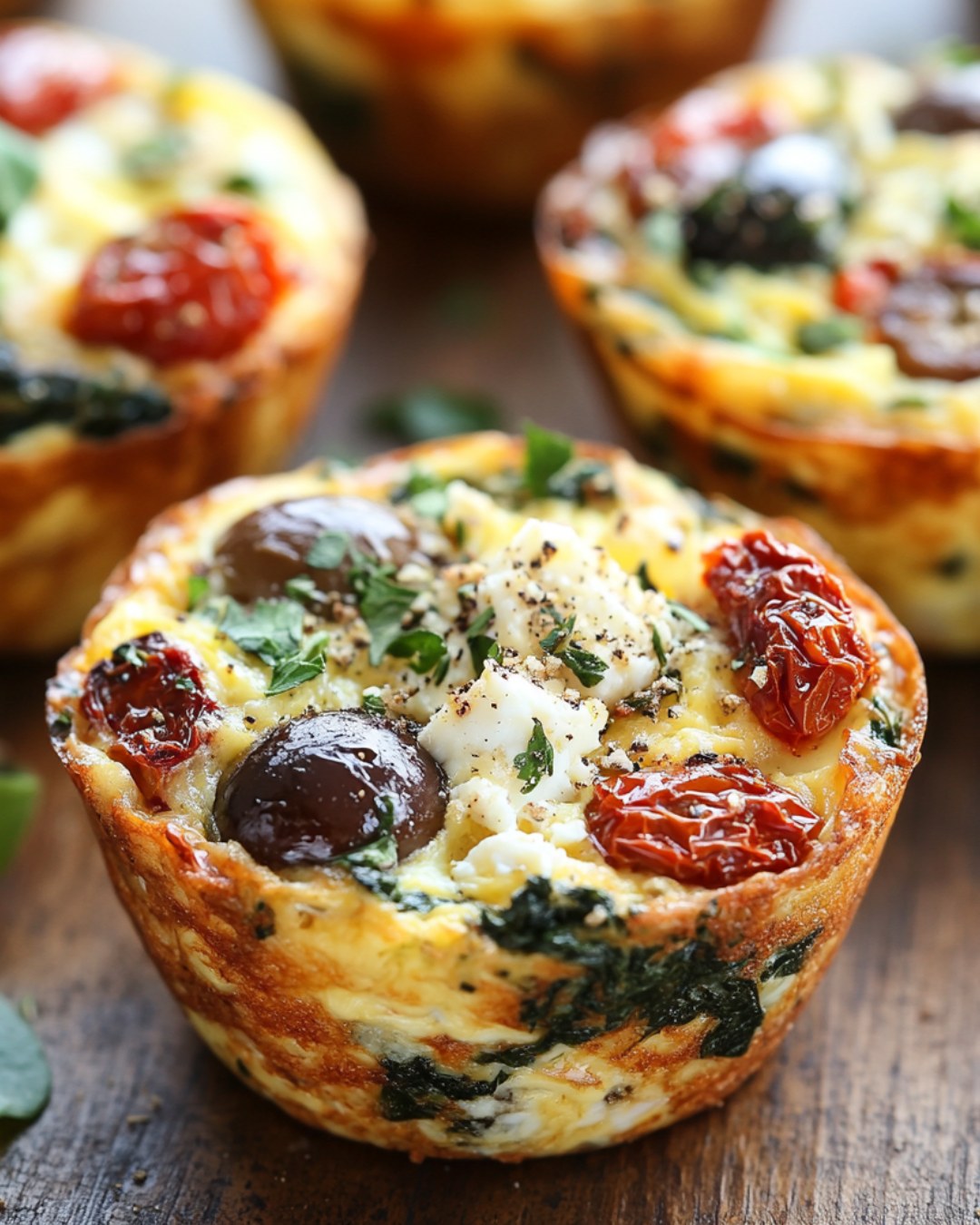 Mediterranean Egg Muffins with Sun-Dried Tomatoes & Kalamata Olives