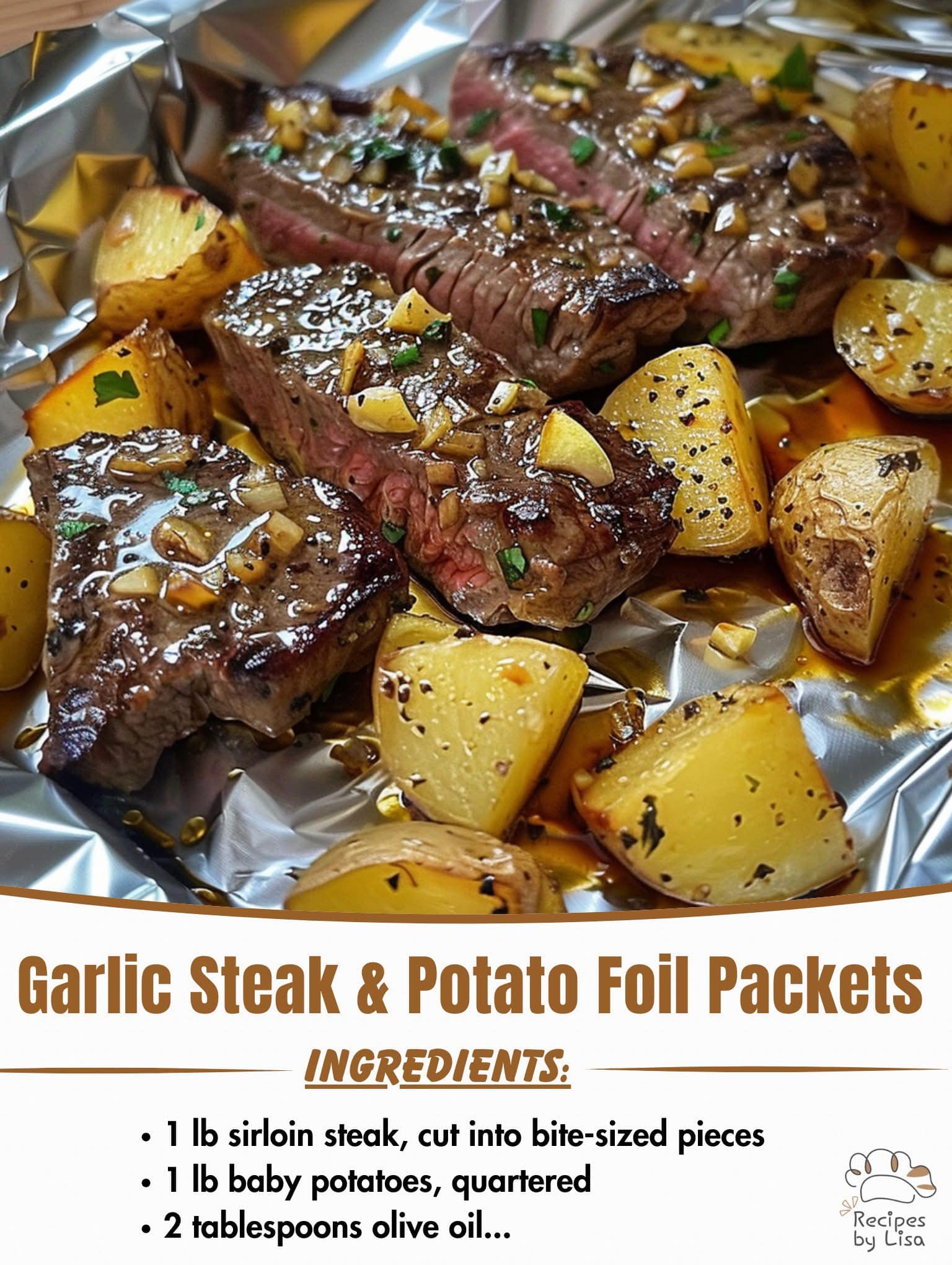 Garlic Steak & Potato Foil Packets 