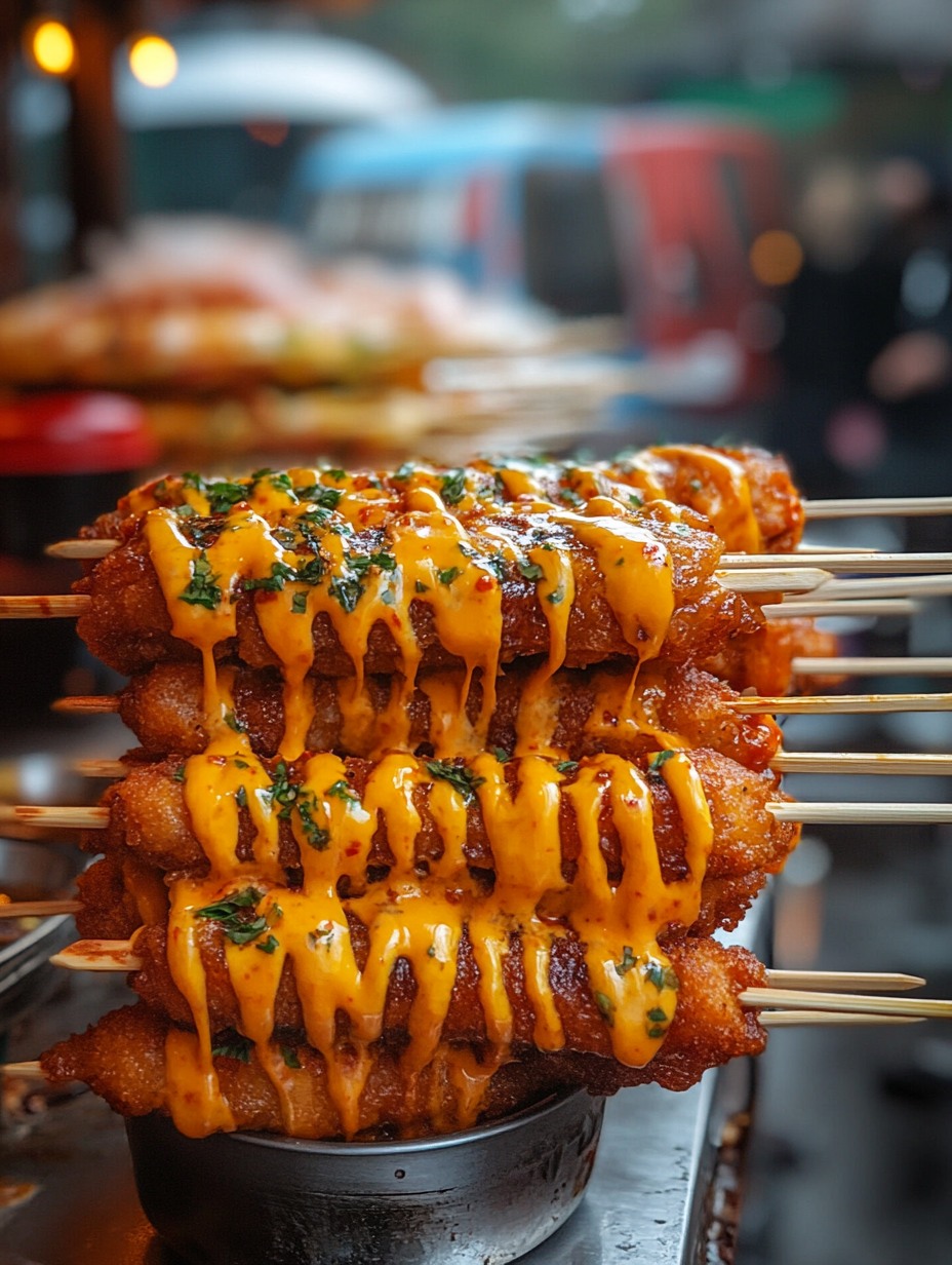  Korean Cheese Corn Dogs on Sticks