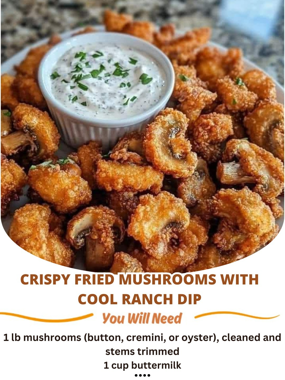 Crispy Fried Mushrooms with Cool Ranch Dip: The Ultimate Crunchy & Creamy Combo! 