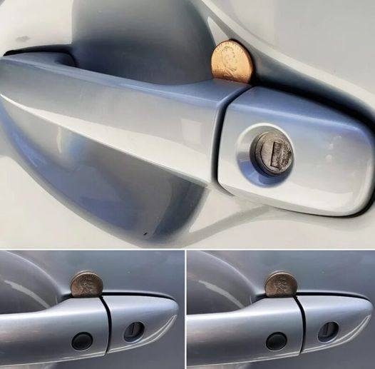 What does it mean if you find a penny in your car door handle?