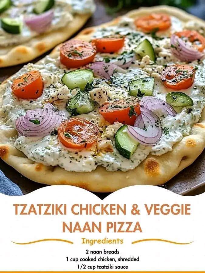 Tzatziki Chicken & Veggie Naan Pizza