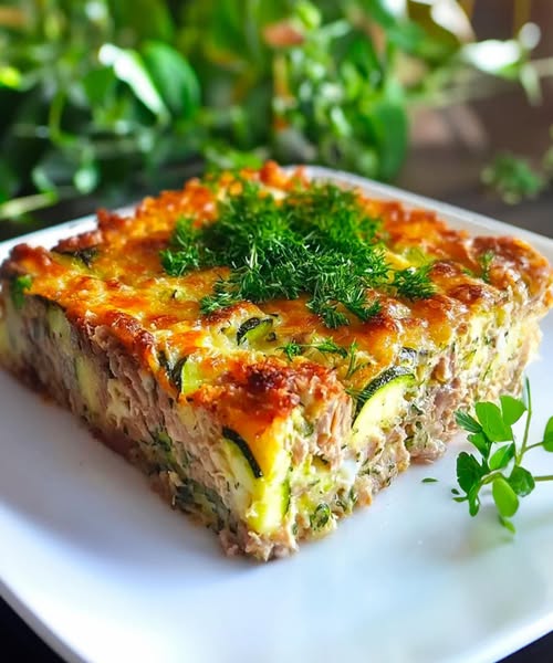 Zucchini tuna cake: soft and tasty