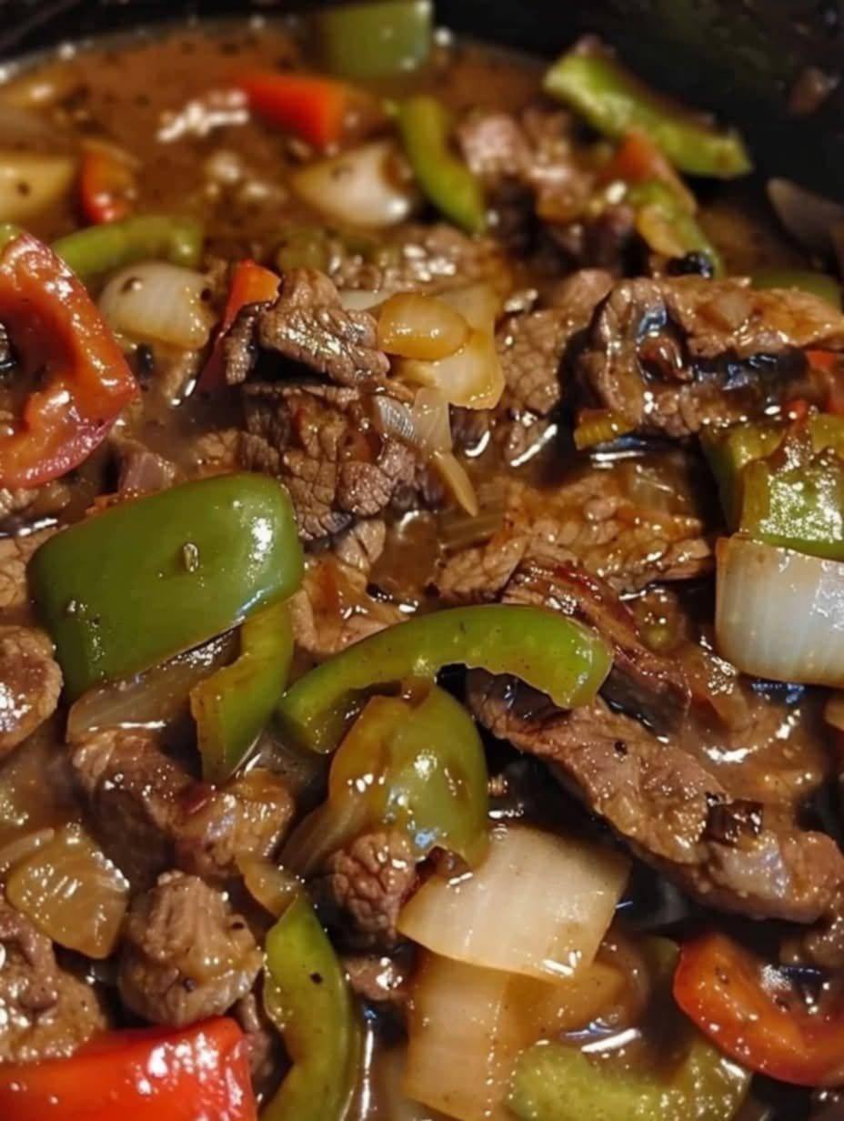 PEPPER STEAK IN A CROCK POT