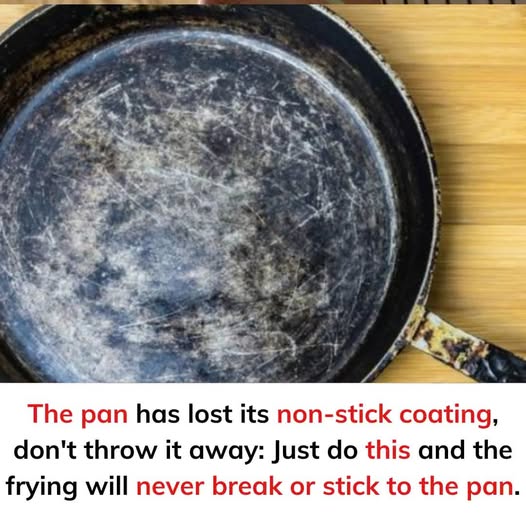 The pan has lost its non-stick coating