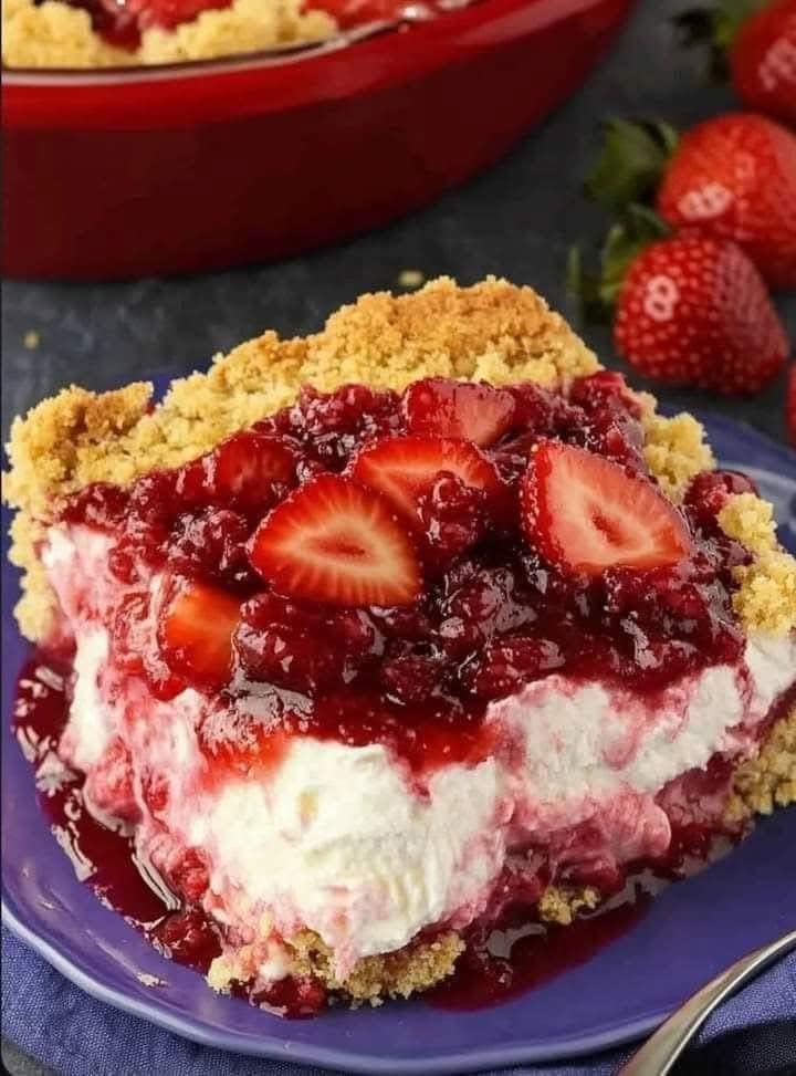 Strawberry Cheesecake Dump Cake