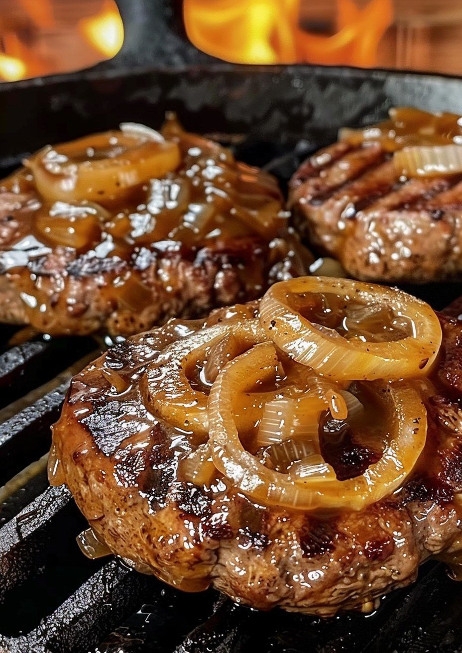 Hamburger Steak met Uienjus