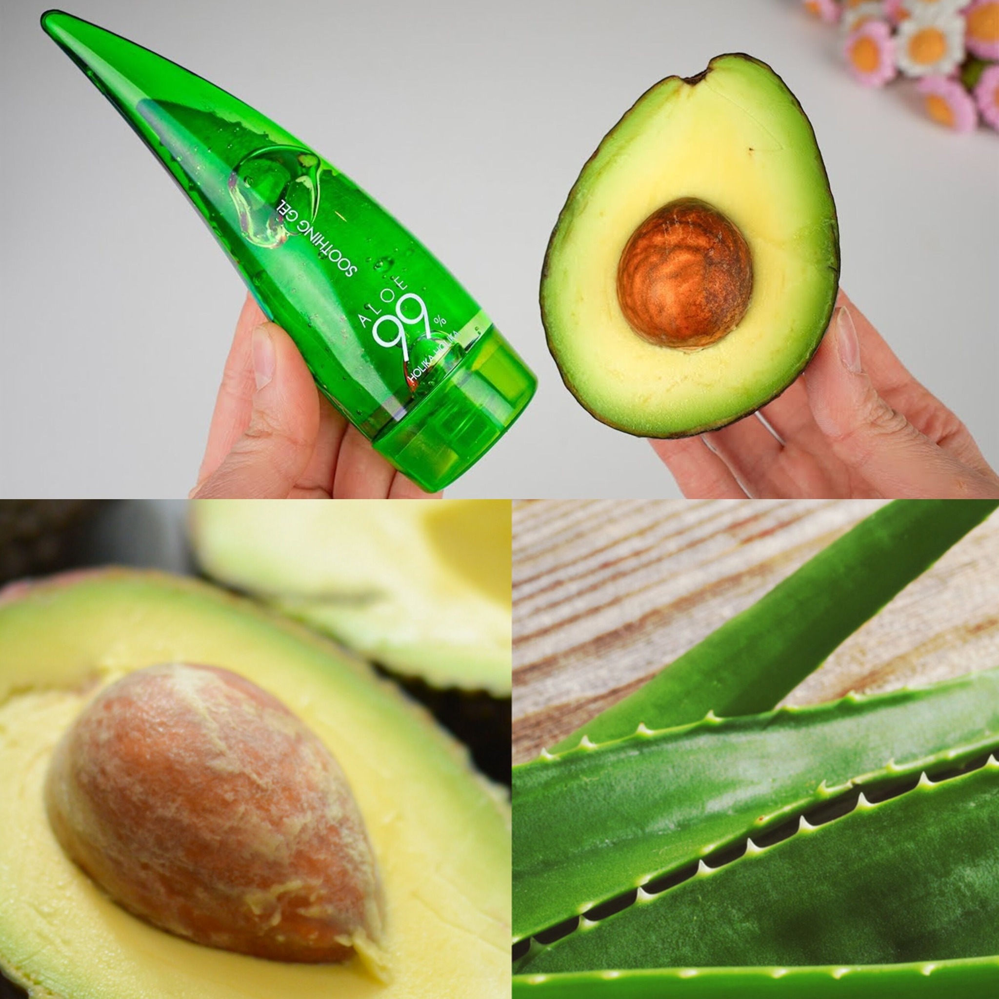 Mix Aloe Vera Gel with Avocado