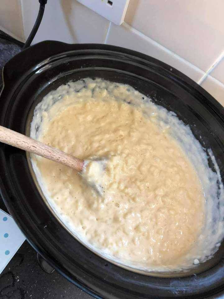 Rice pudding in slow cooker