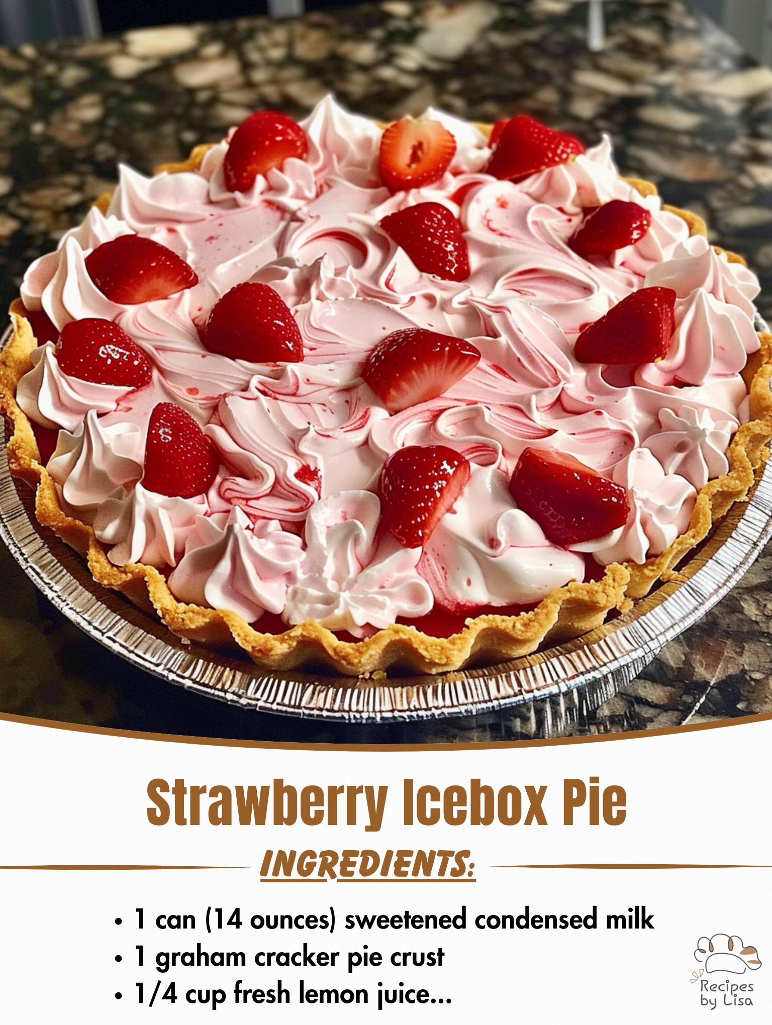 Strawberry Icebox Pie 