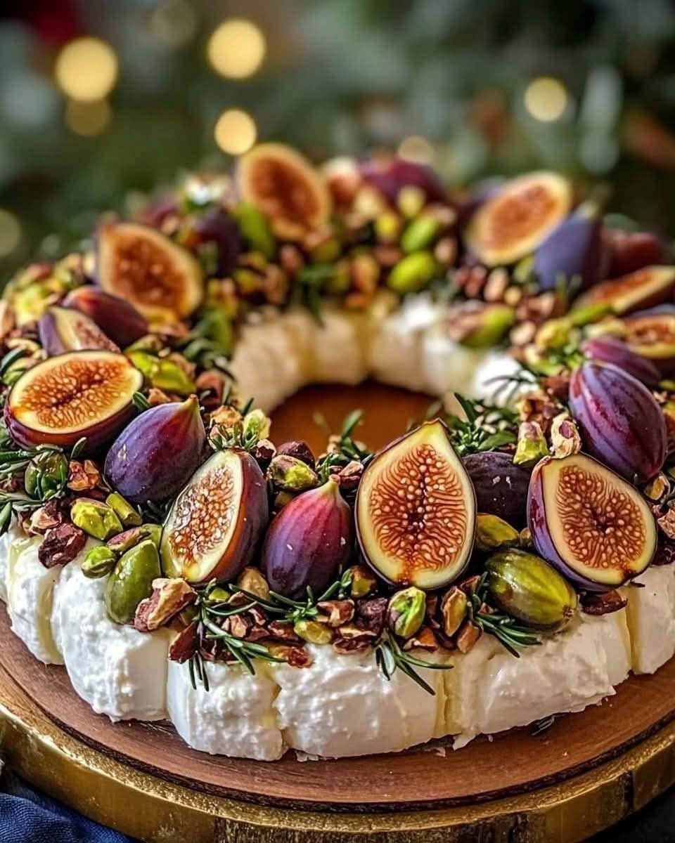 Fig, Goat Cheese & Pistachio Wreath