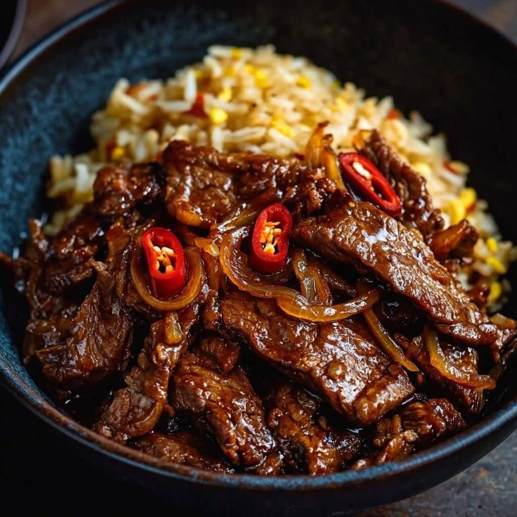 Best Combo!Spicy Mongolian Beef with Fried Rice