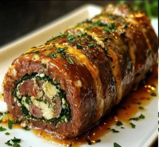 Spinach and Feta Stuffed Beef Roll