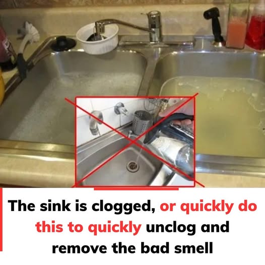 The sink is clogged, or quickly do this to quickly unclog it and remove the bad smell