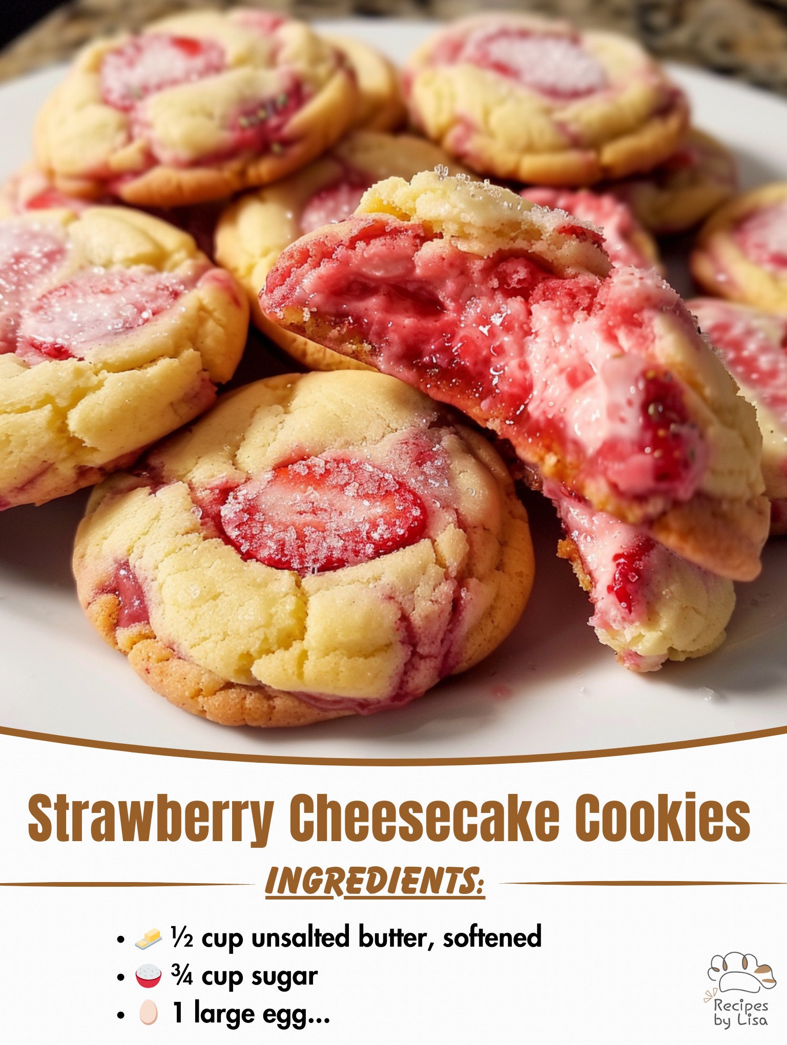 Strawberry Cheesecake Cookies