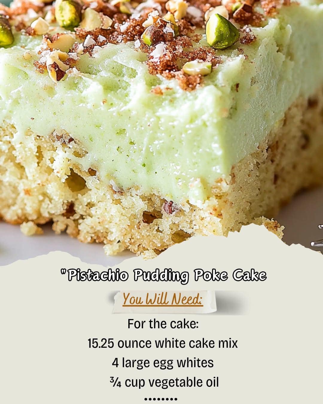 Pistachio Pudding Poke Cake