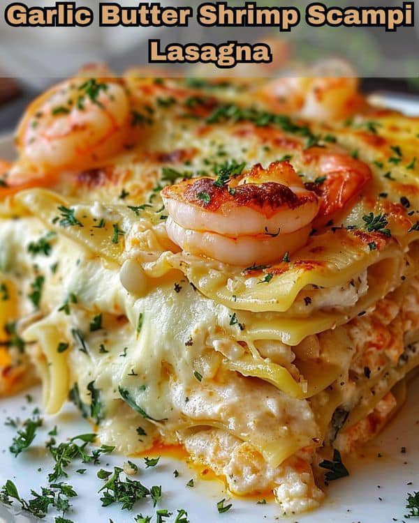  Garlic Butter Shrimp Scampi Lasagna 