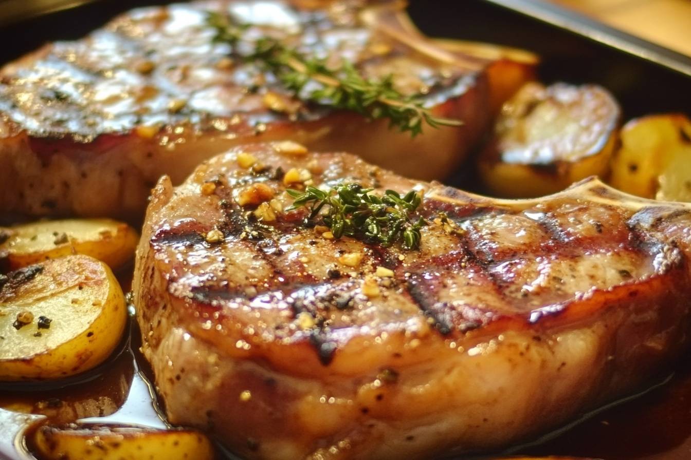 This delicious pork chop and potato casserole is perfect for a cozy family gathering! 🥘✨