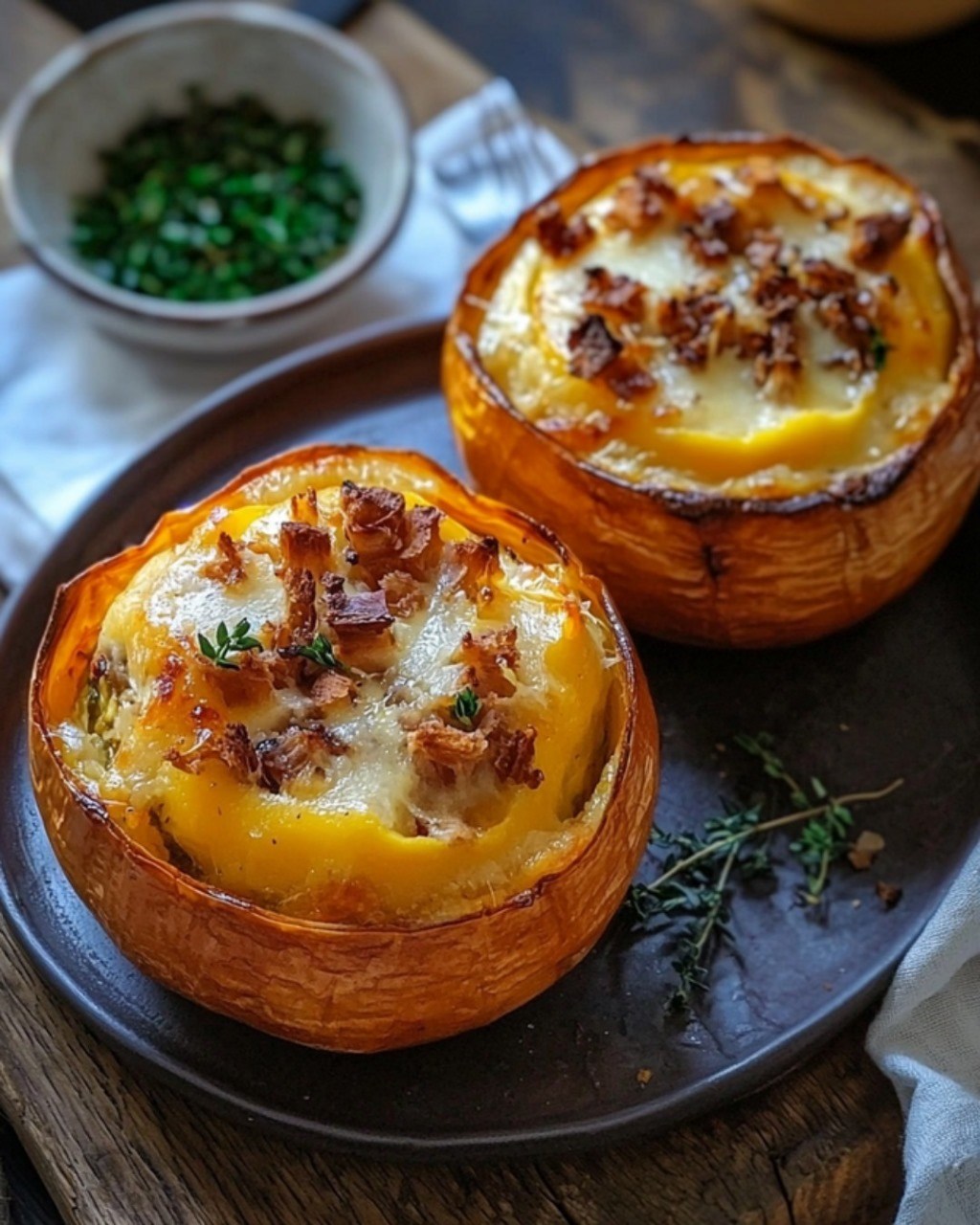 Tartiflette-Style Stuffed Pumpkins