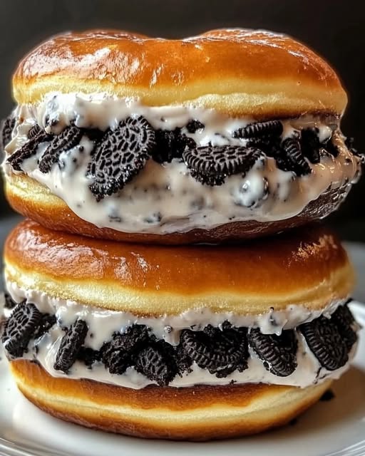 Oreo Cheesecake Stuffed Donut Burger