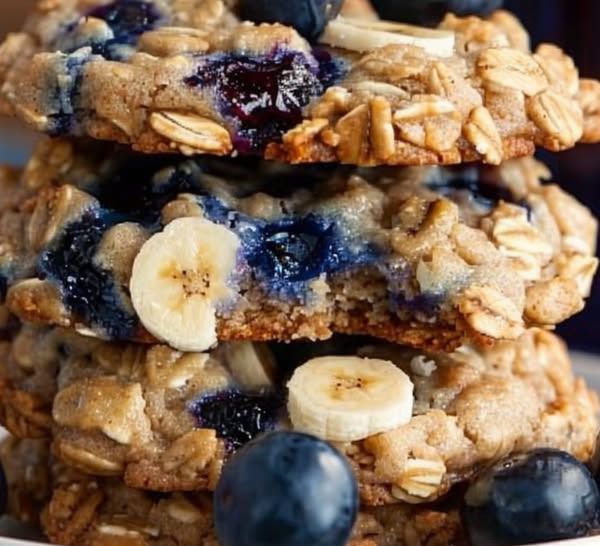 Banana Blueberry Breakfast Cookies