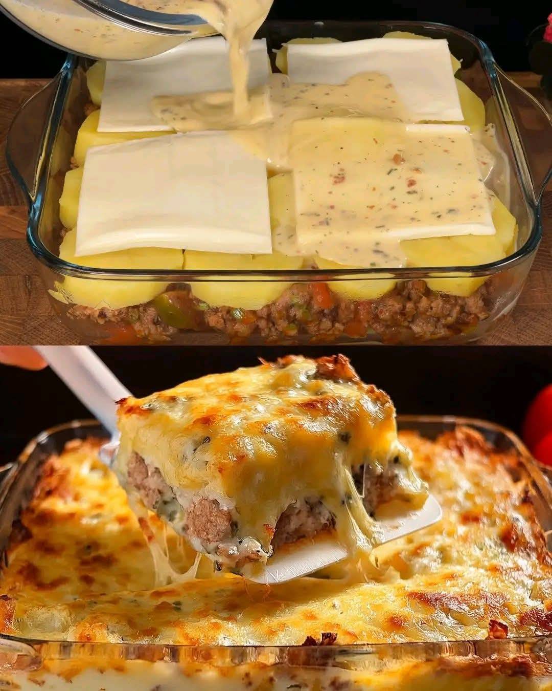  Layered Minced Meat and Potato Casserole