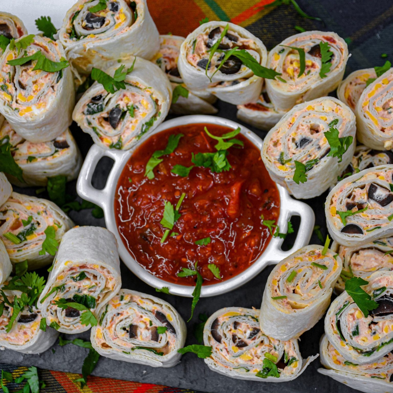 Easy Mexican Chicken Pinwheels