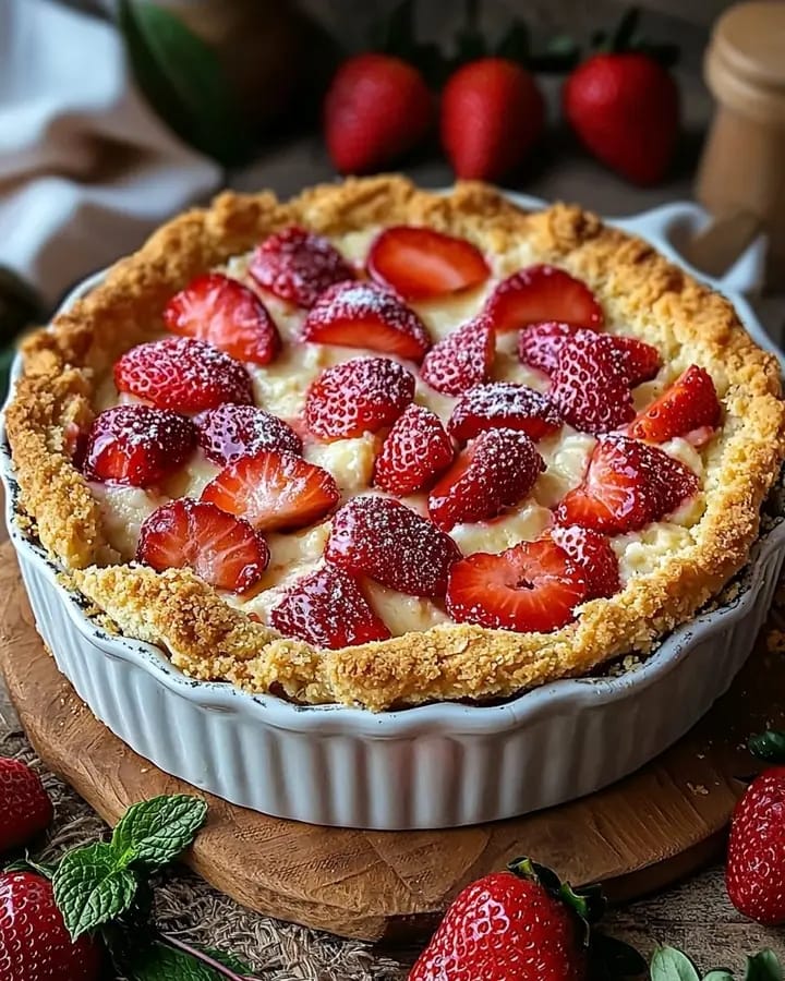 Strawberry Cheesecake Dump Cake 🍓