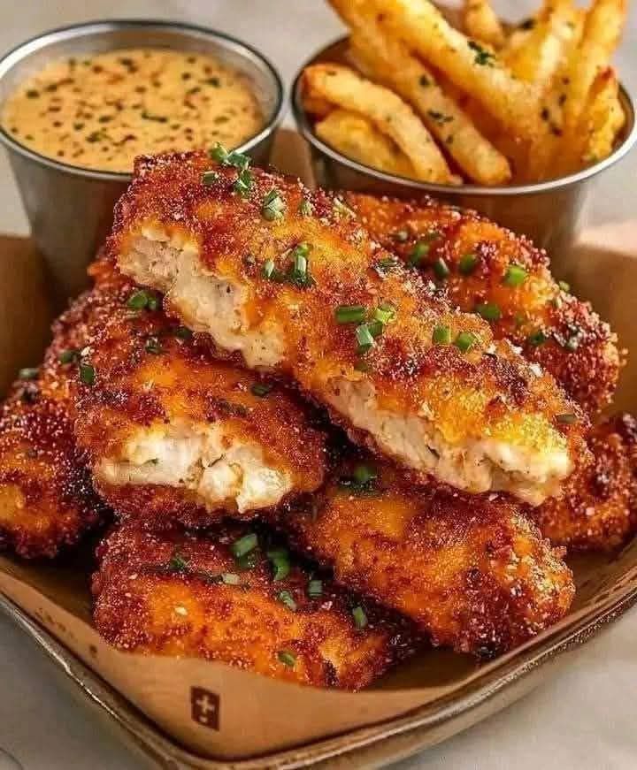 Crispy Chicken Tenders with Dipping Sauce