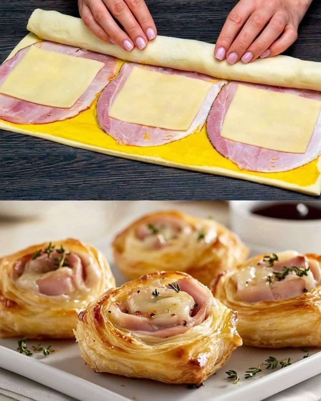 Ham and Cheese Puff Pastry Pinwheels