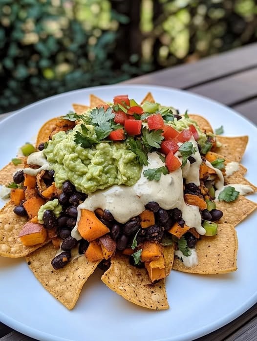 Loaded Vegan Nachos, hands down my favorite meal.