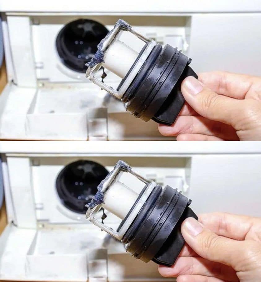 The trick to cleaning the washing machine drain filter