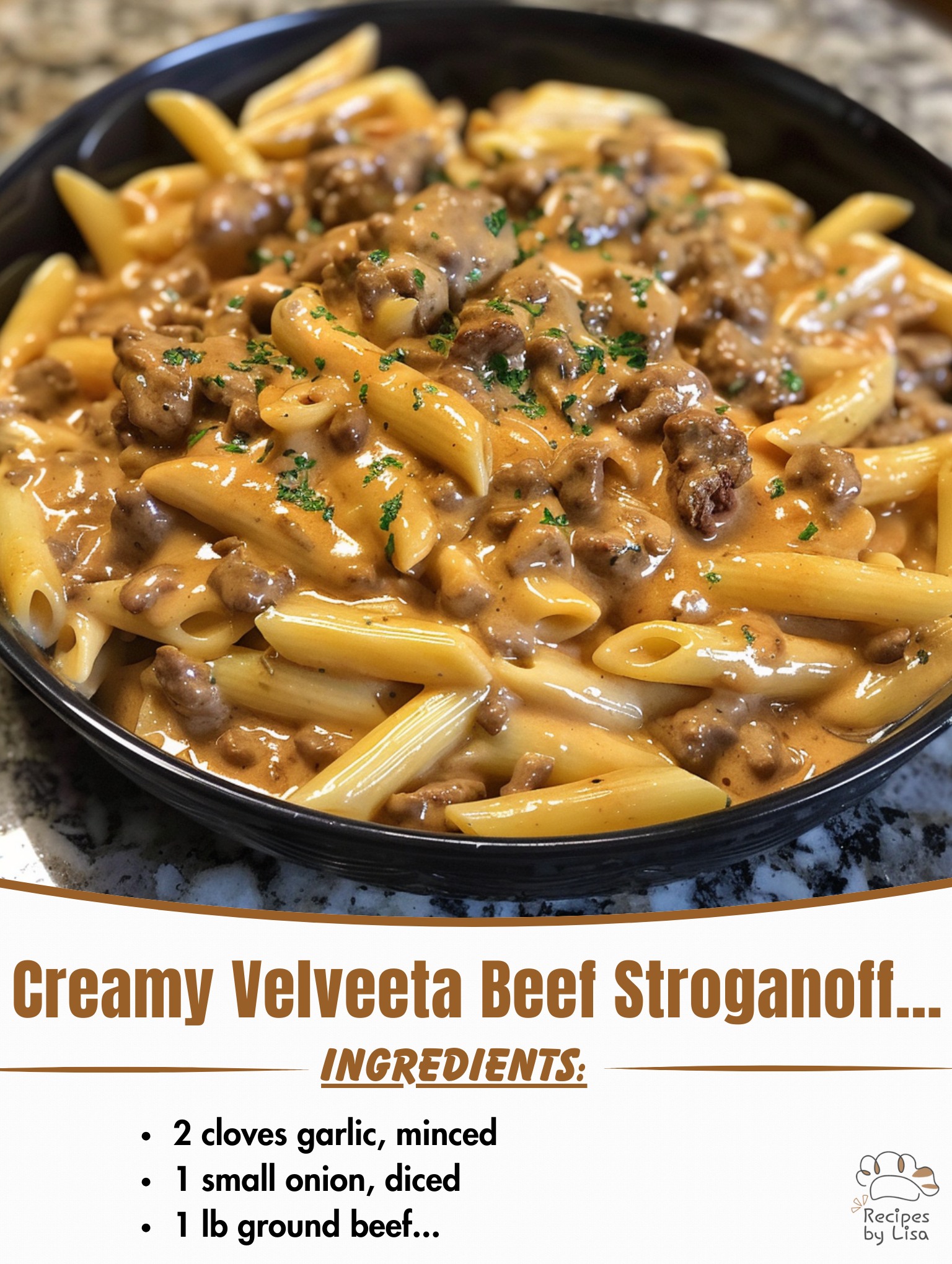  Creamy Velveeta Beef Stroganoff with Penne Pasta 