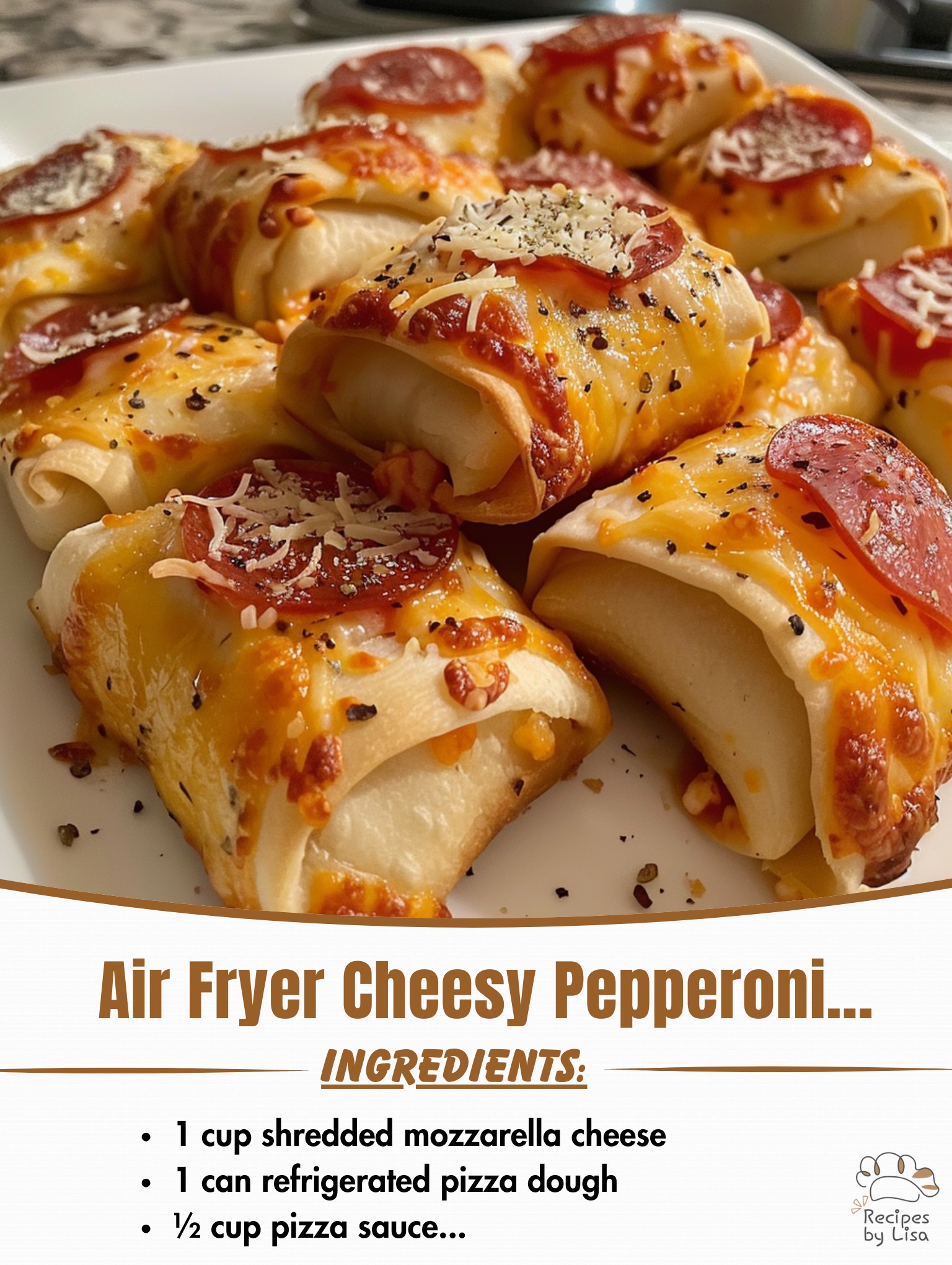  Air Fryer Cheesy Pepperoni Pizza Rolls