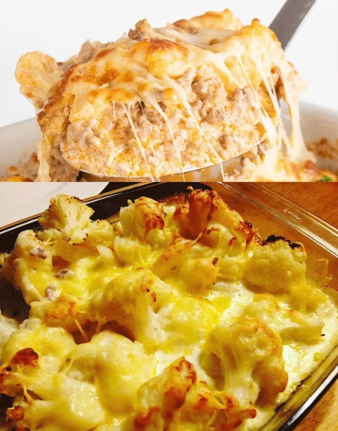 Cauliflower with minced meat, au gratin!