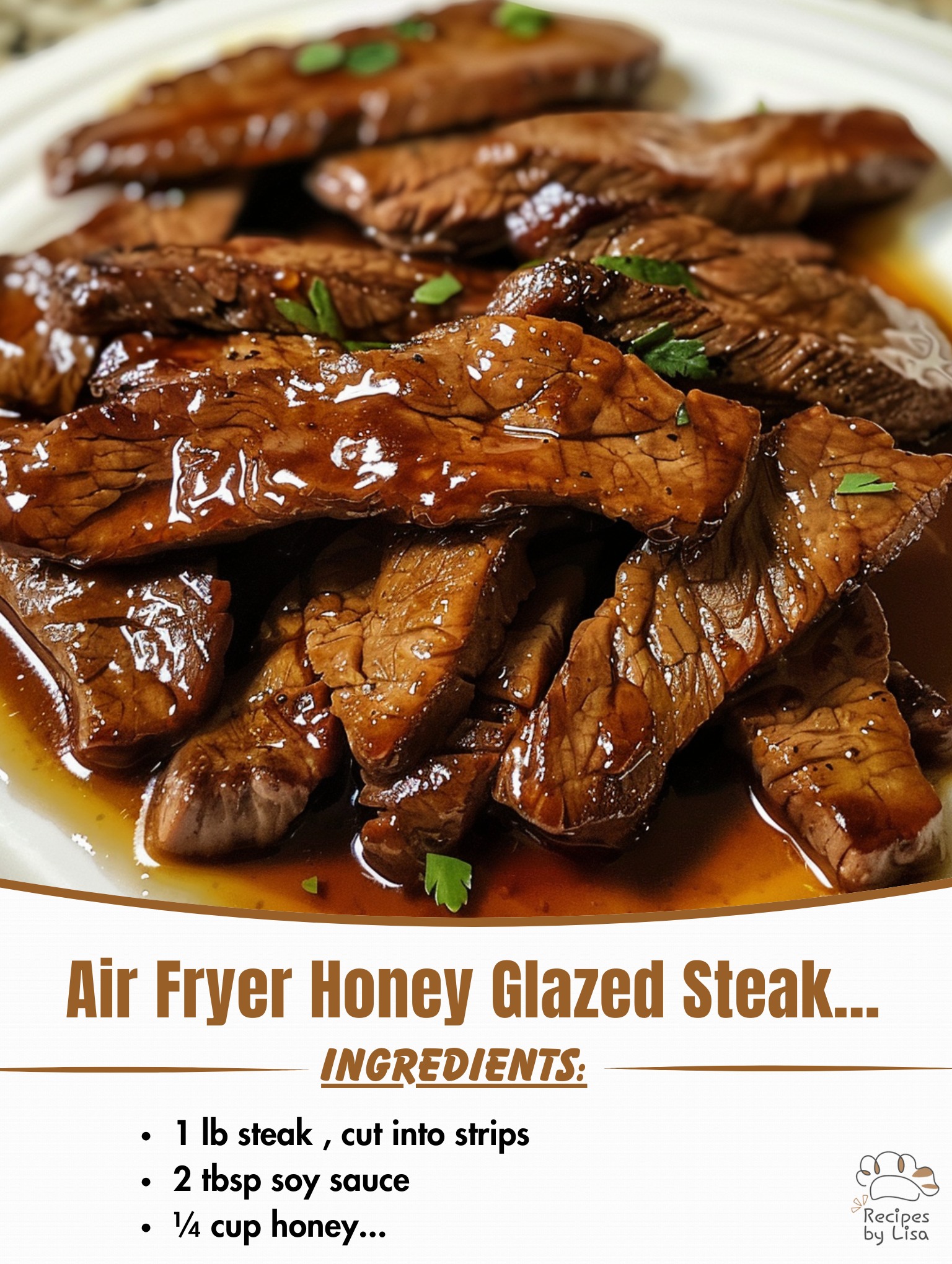 Air Fryer Honey Glazed Steak Strips