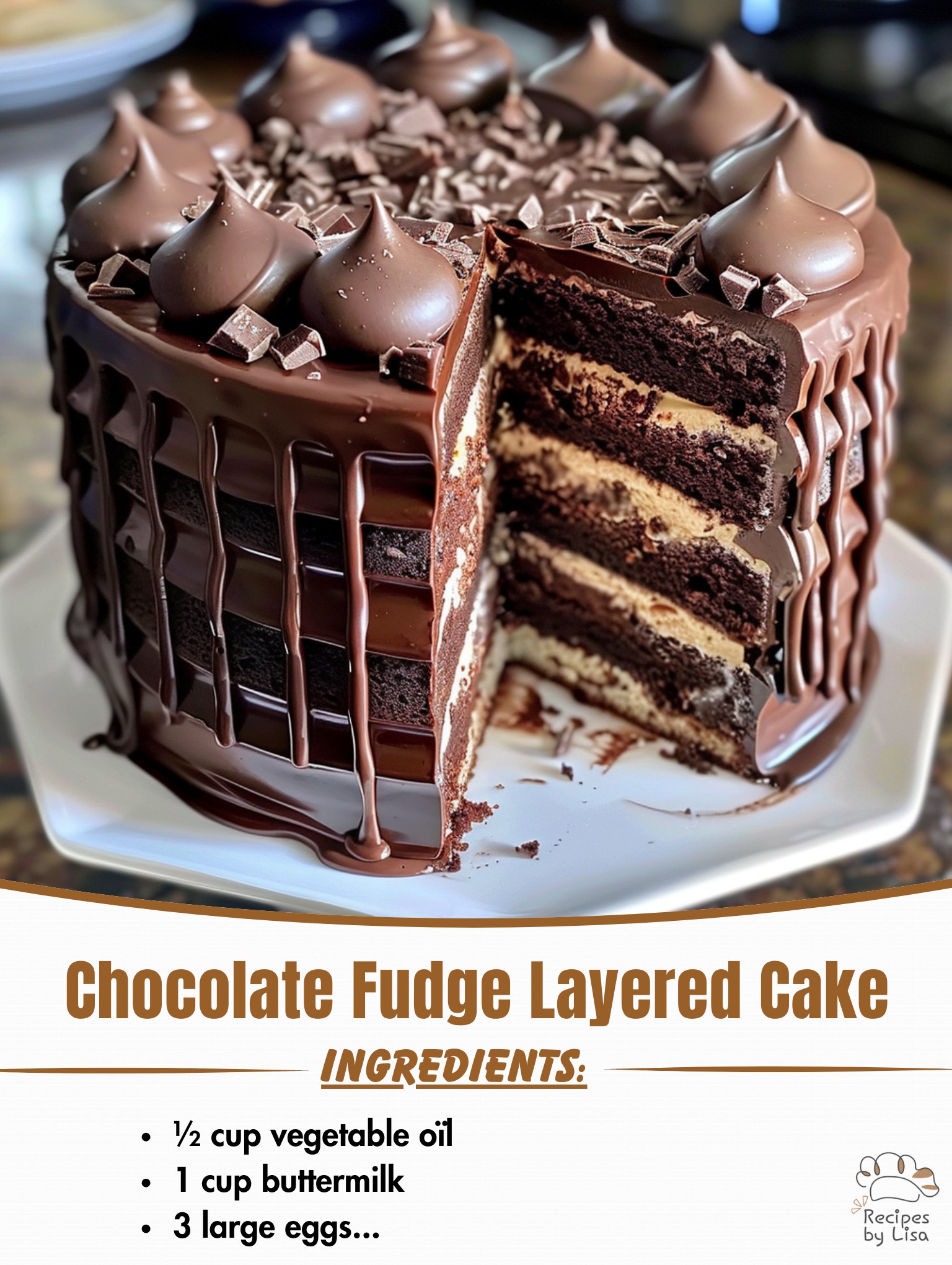 Chocolate Fudge Layered Cake 