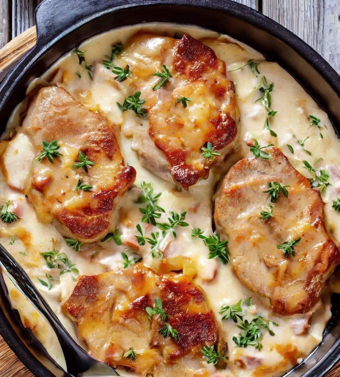 Smothered Pork Chop Scalloped Potato Casserole