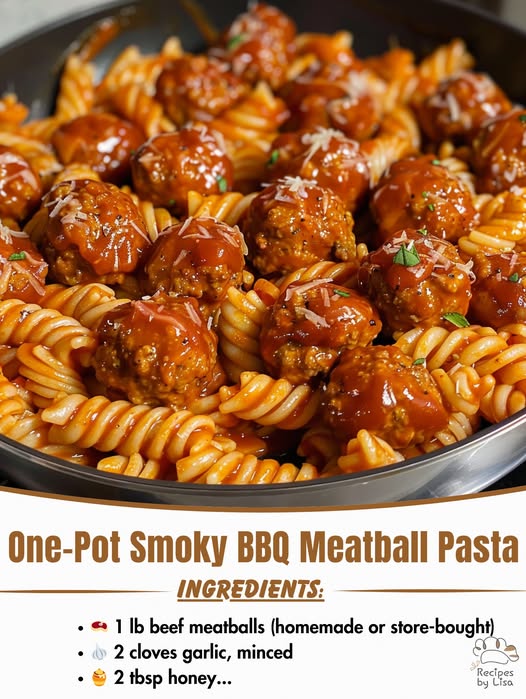 One-Pot Smoky BBQ Meatball Pasta 