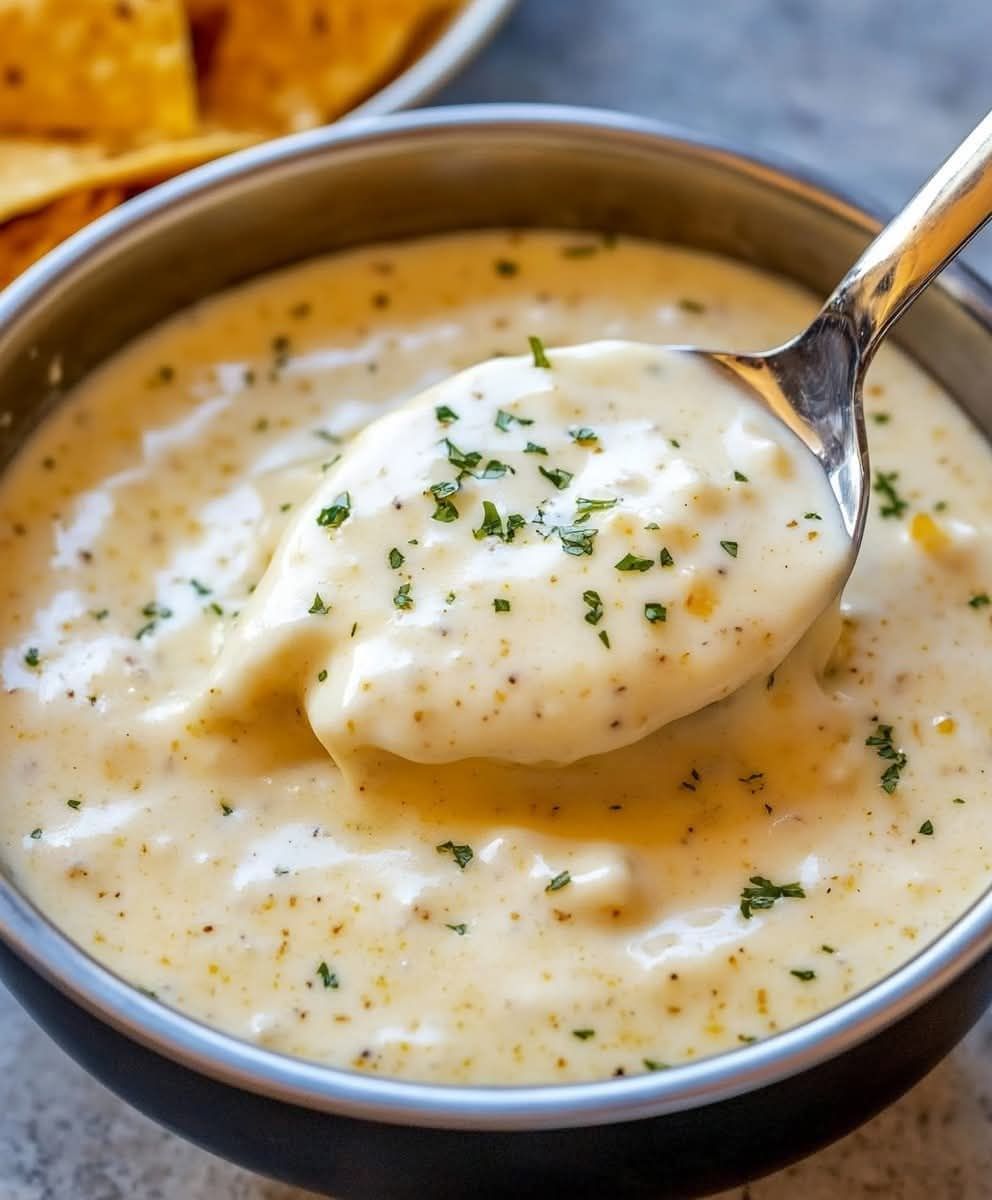 Mexican Restaurant Style White Cheese (Queso) Dip!!!