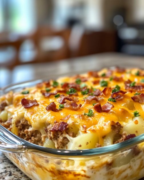 Cheesy Loaded Meatloaf Casserole