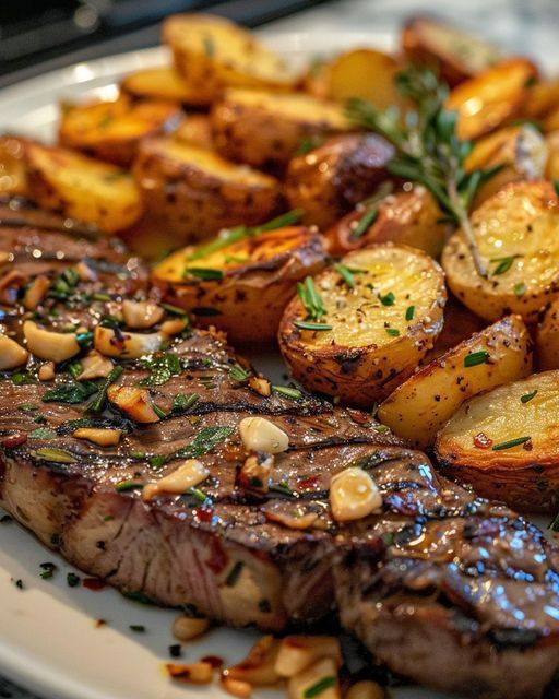 Garlic Butter Steak and Potatoes